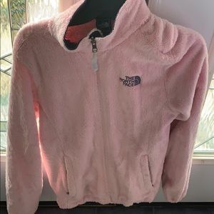 Pink north face zip up